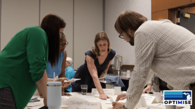 Group of educators collaborating during an OPTIMISE Behavioral Support Action Team strategy session